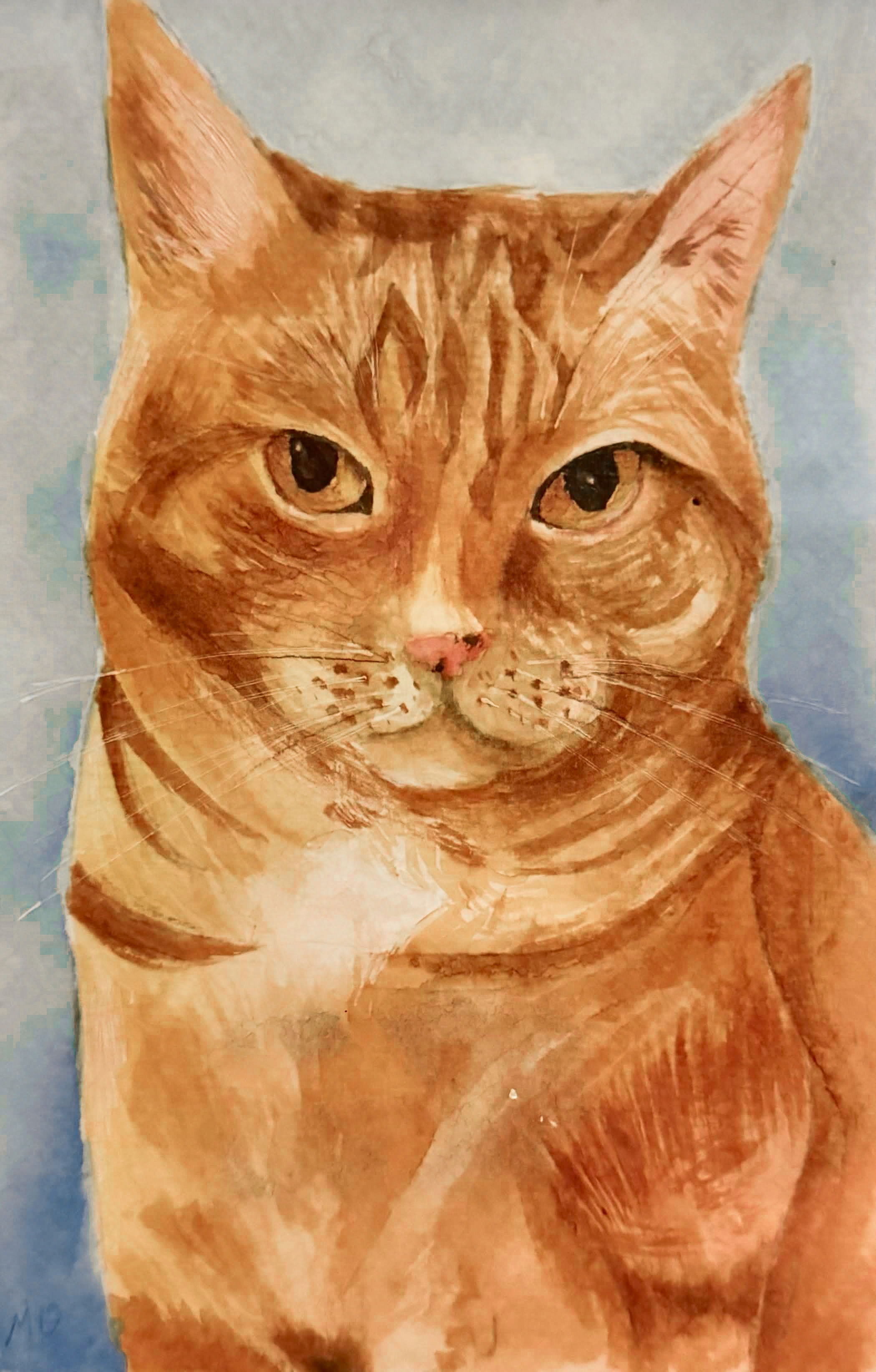 Mochi (2024). Watercolor painting. 3 × 5 inches.