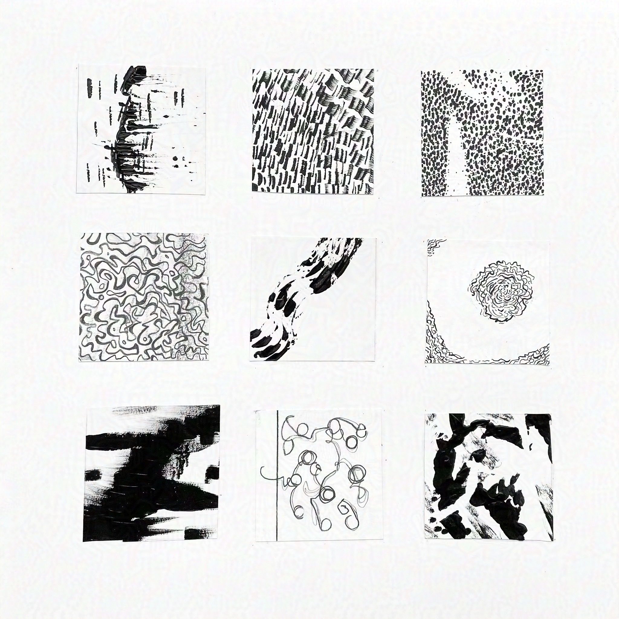 Squares (2022). Mixed media artwork. 16 × 16 inches. For Foundations in 2D Design.