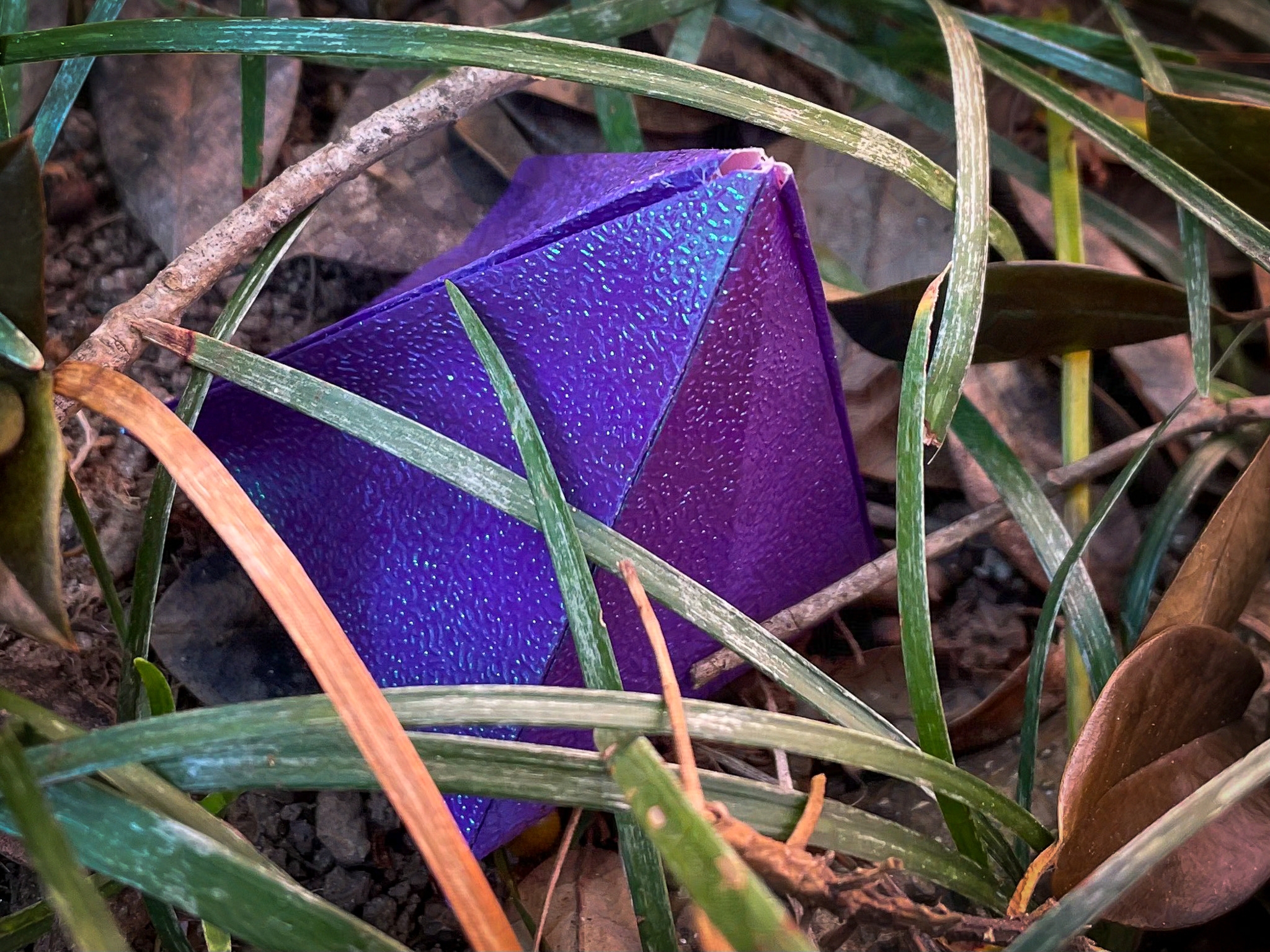 Triangular Growth (2023). Paper mache. 3 × 3 × 3 inches. For Foundations in 3D Design.