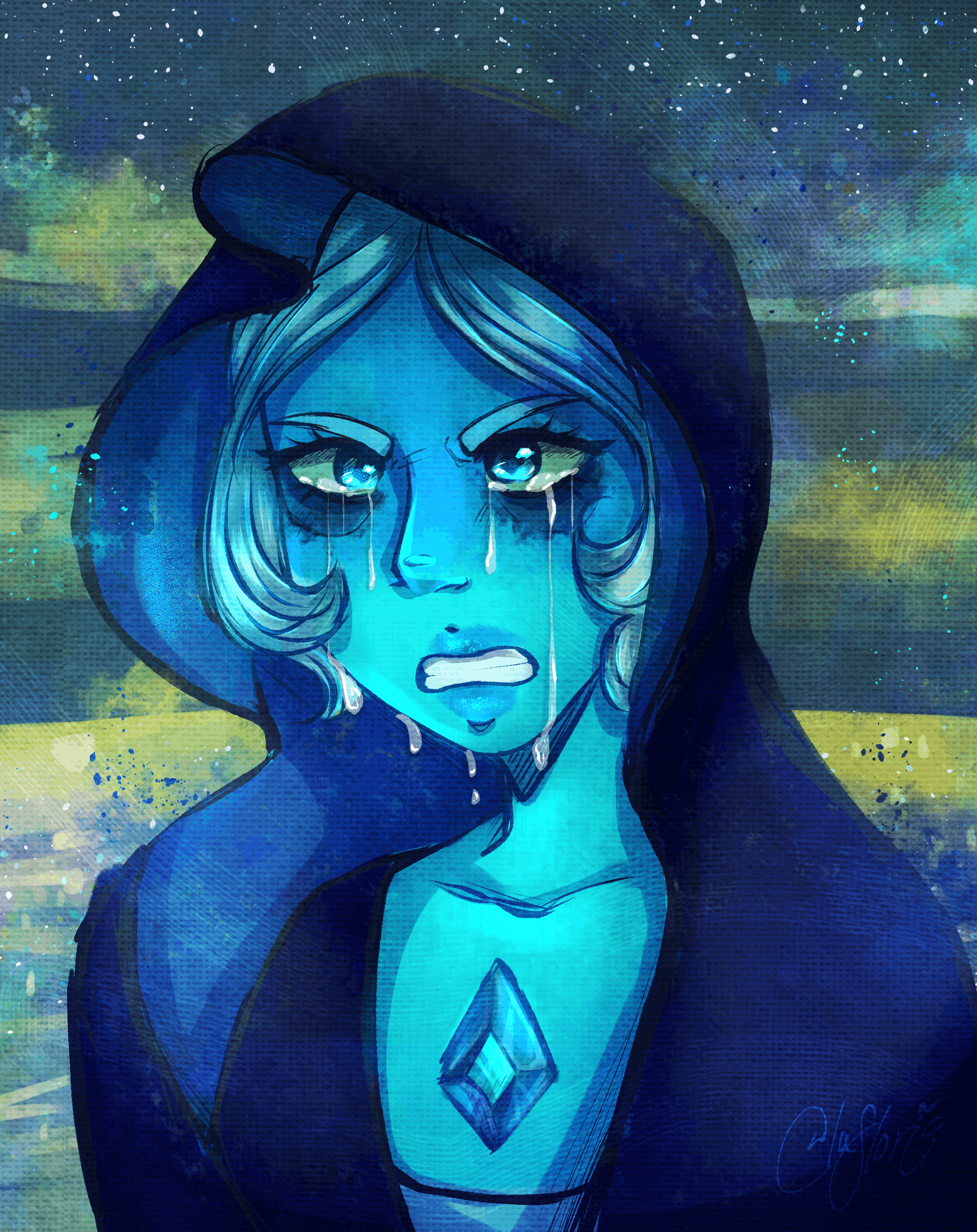 Blue Diamond (2023). Digital illustration. 2300 × 2900 px, 96 DPI.