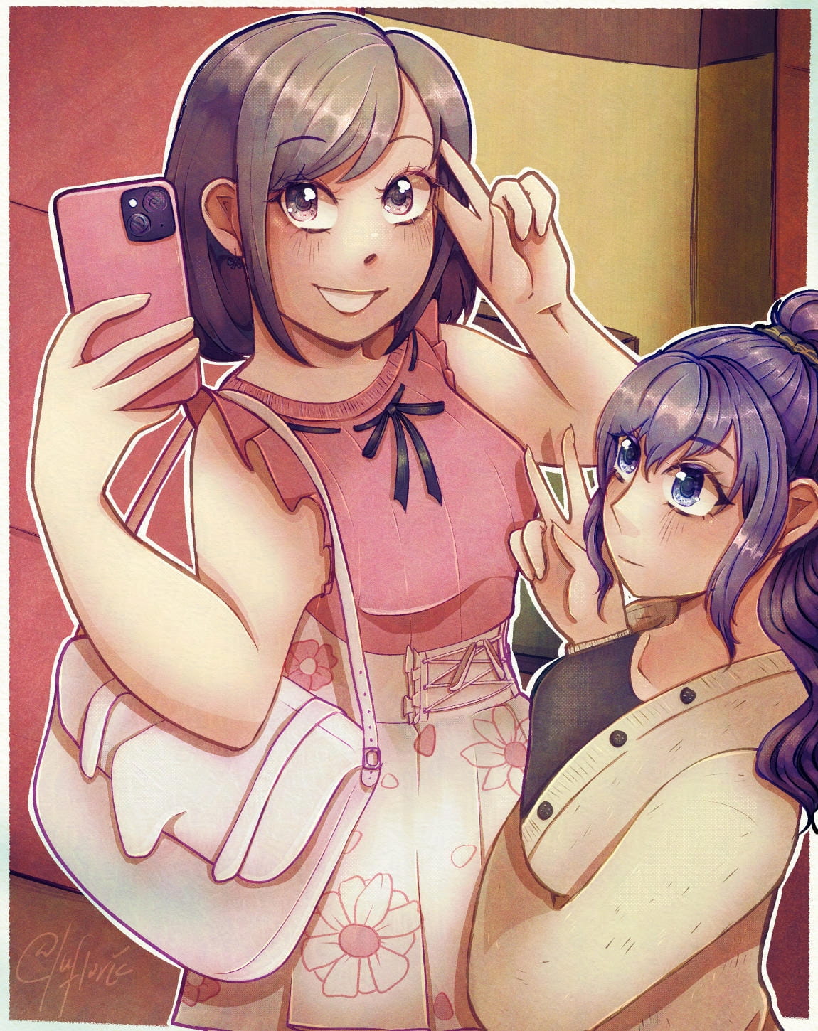 Mafuyu & Ena (2024). Digital illustration. 1150 × 1450 px, 72 DPI.