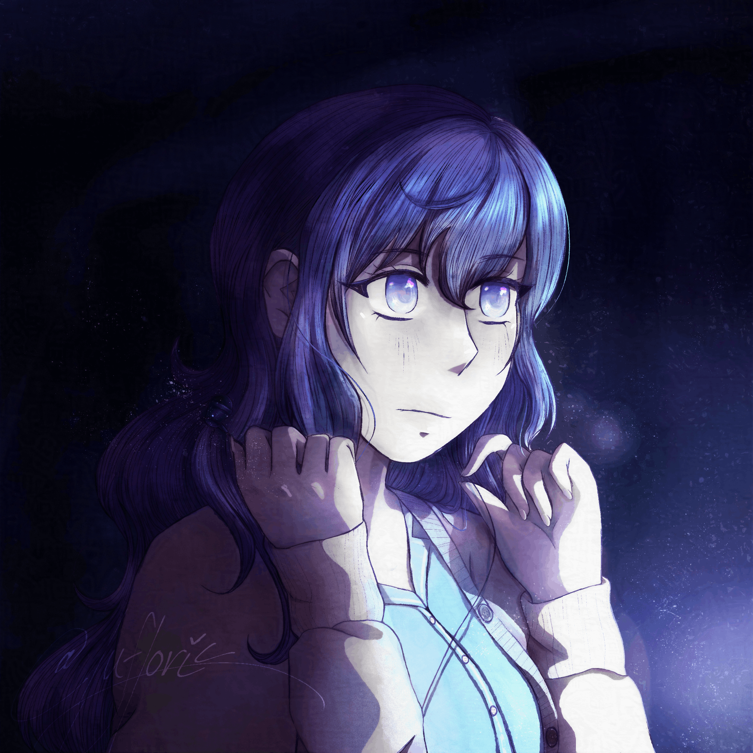 Mafuyu Asahina (2023). Digital illustration. 2500 × 2500 px, 96 DPI.