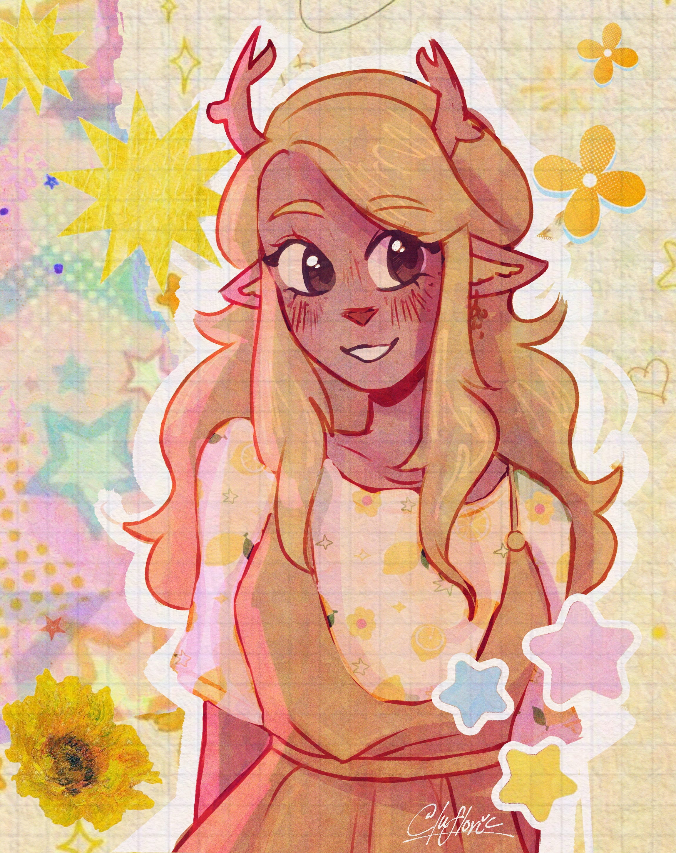 Scrapbook Noelle (2025). Digital illustration. 2300 × 2900 px, 96 DPI.