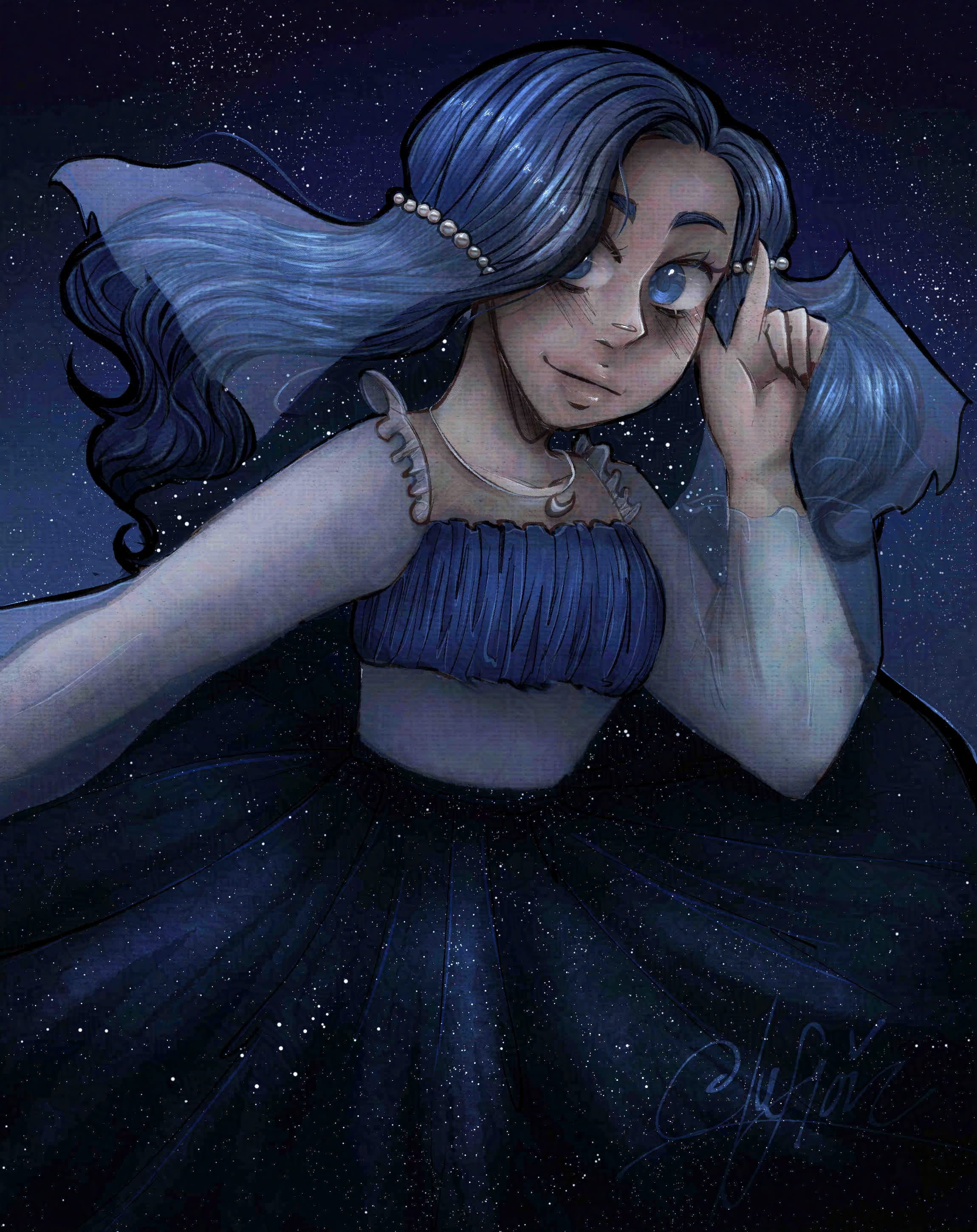Star Girl (2023). Digital illustration. 2300 × 2900 px, 72 DPI.