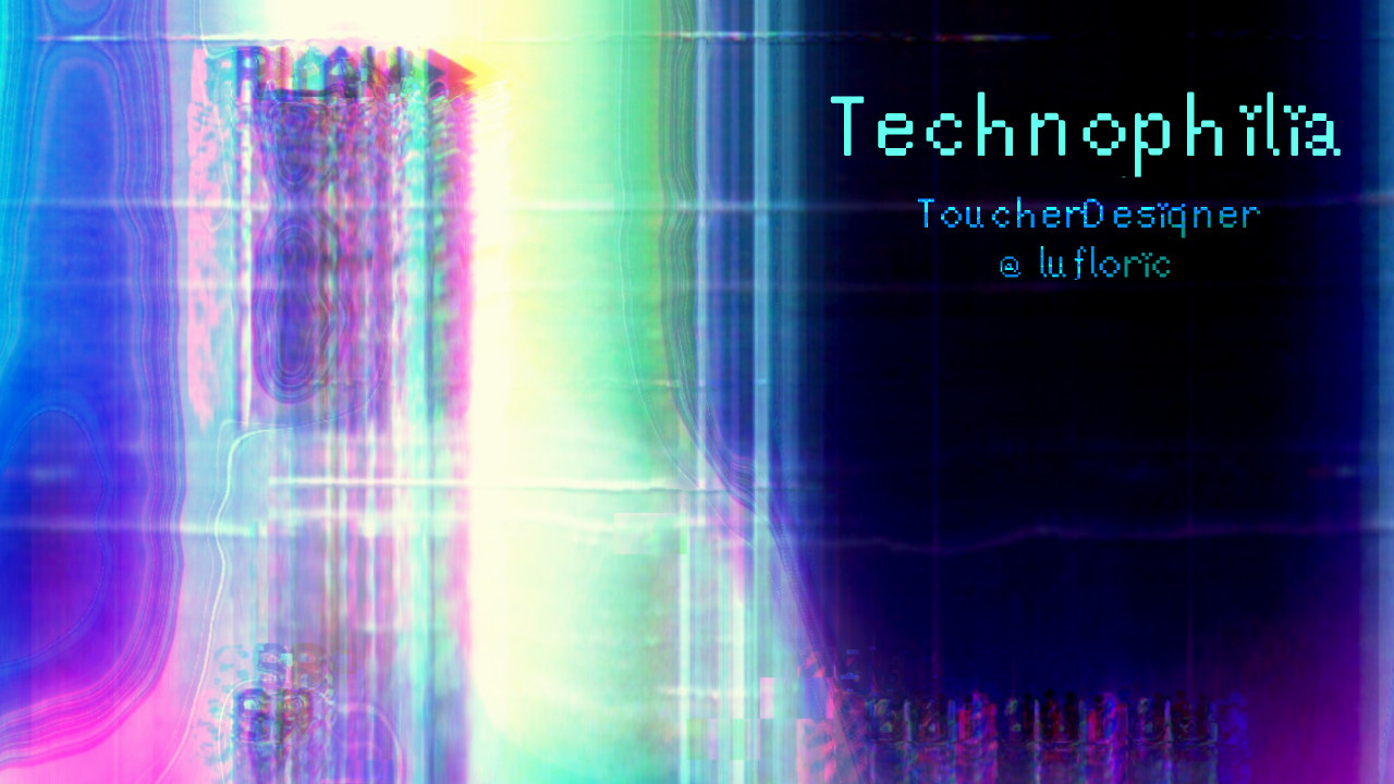 Technophilia (2026). TouchDesigner project. 2 minutes 2 seconds. Created for Advanced New Media. Link: https://www.youtube.com/watch?v=WBTMWJeonSk